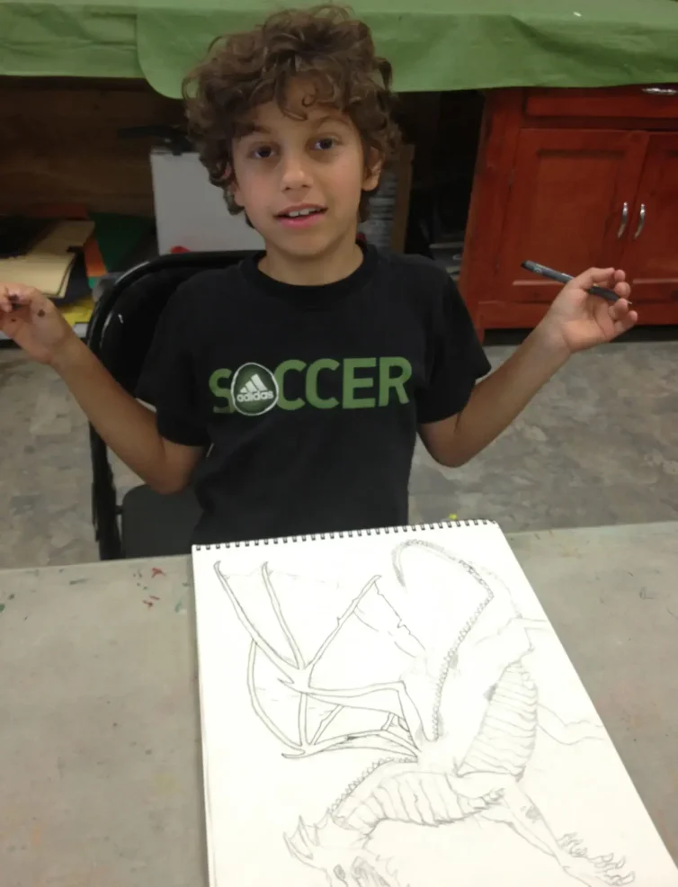 Luca_sketching_dragon