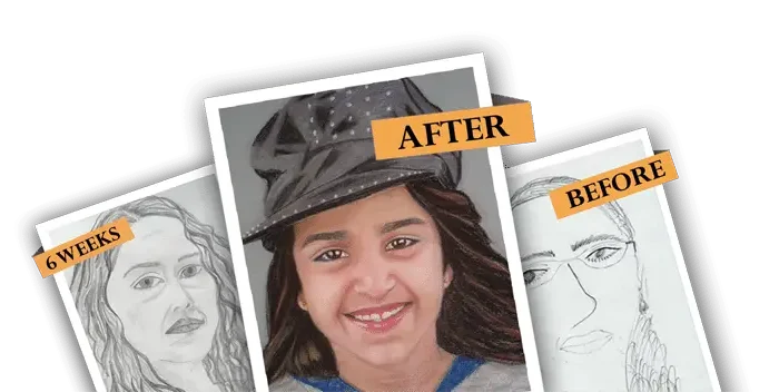 Suchita work with the pastels, her progress skyrocketed