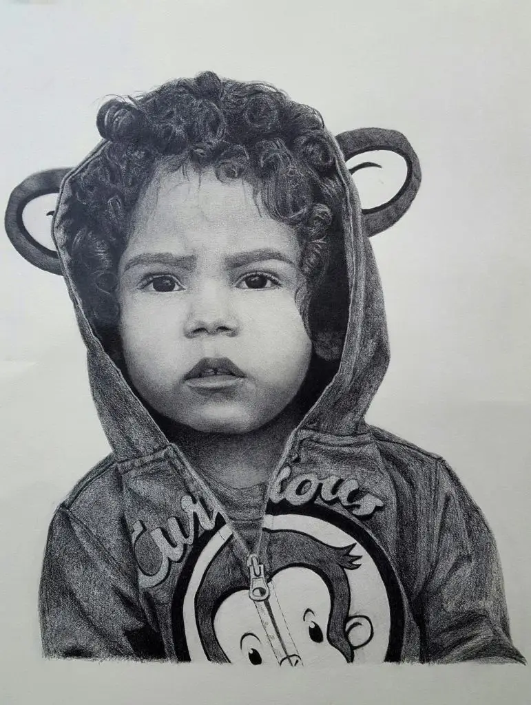 Baby Portrait. Graphite pencil on paper.