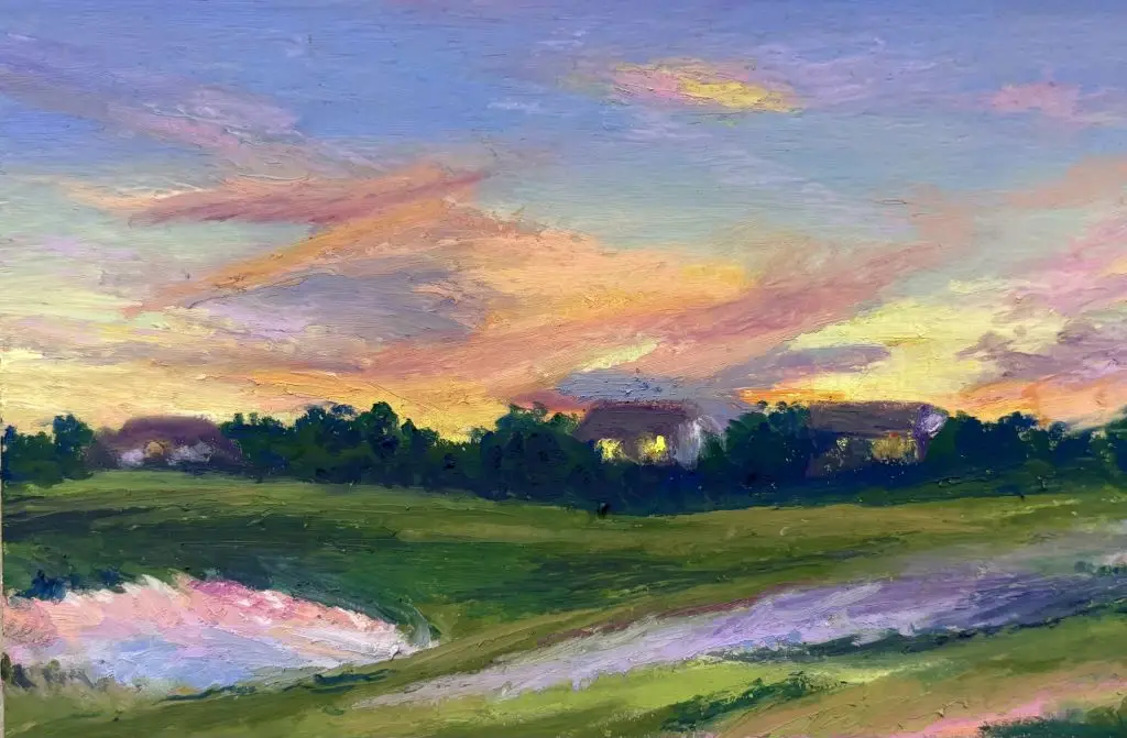 Landscape. Oil-pastels Techniques. By Erin Johnston.