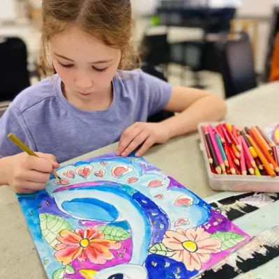 Mix_media_painting_girl_8_years_old