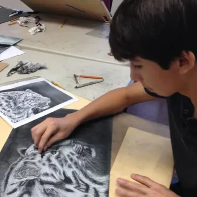 Learning how to draw with charcoal